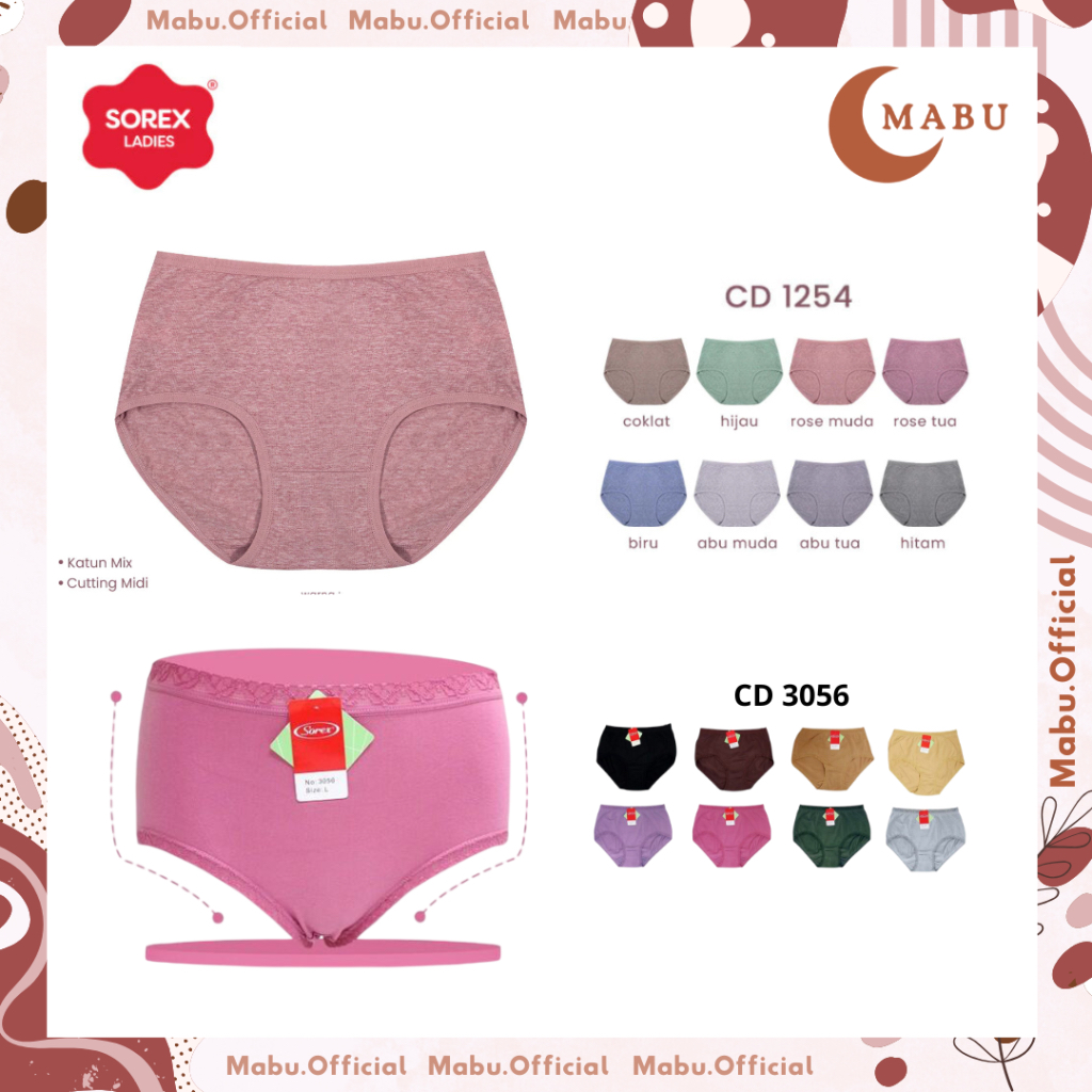 Sorex CD Basic Wanita Midi Katun Mix dan Karet Renda