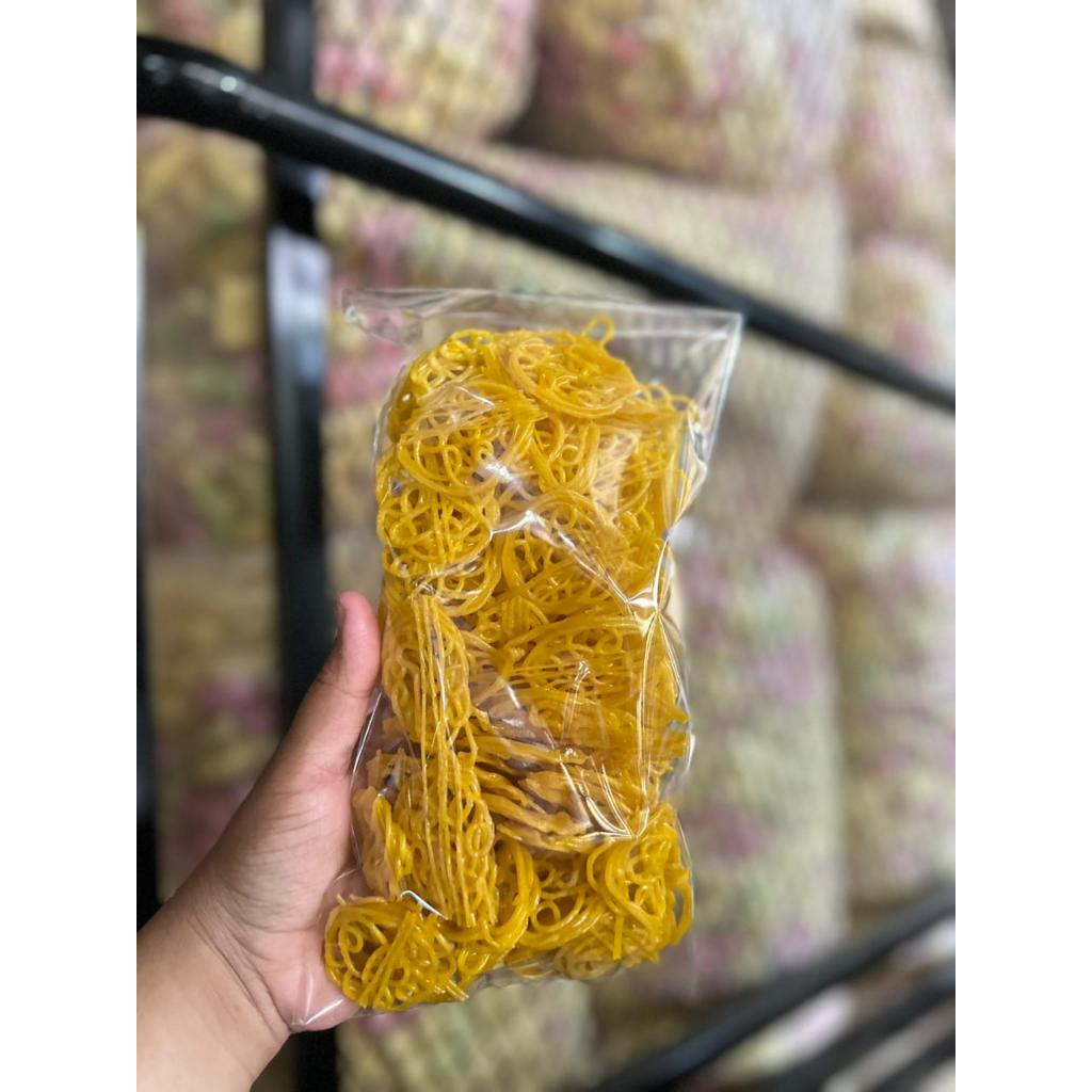 (250 gram) kerupuk mie kuning mentah khas tegal | kerupuk mie cipluk | kerupuk asinan
