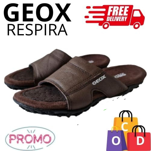 TERMURAH Sandal Slop Geox Hitam Kulit Asli Anti Slip