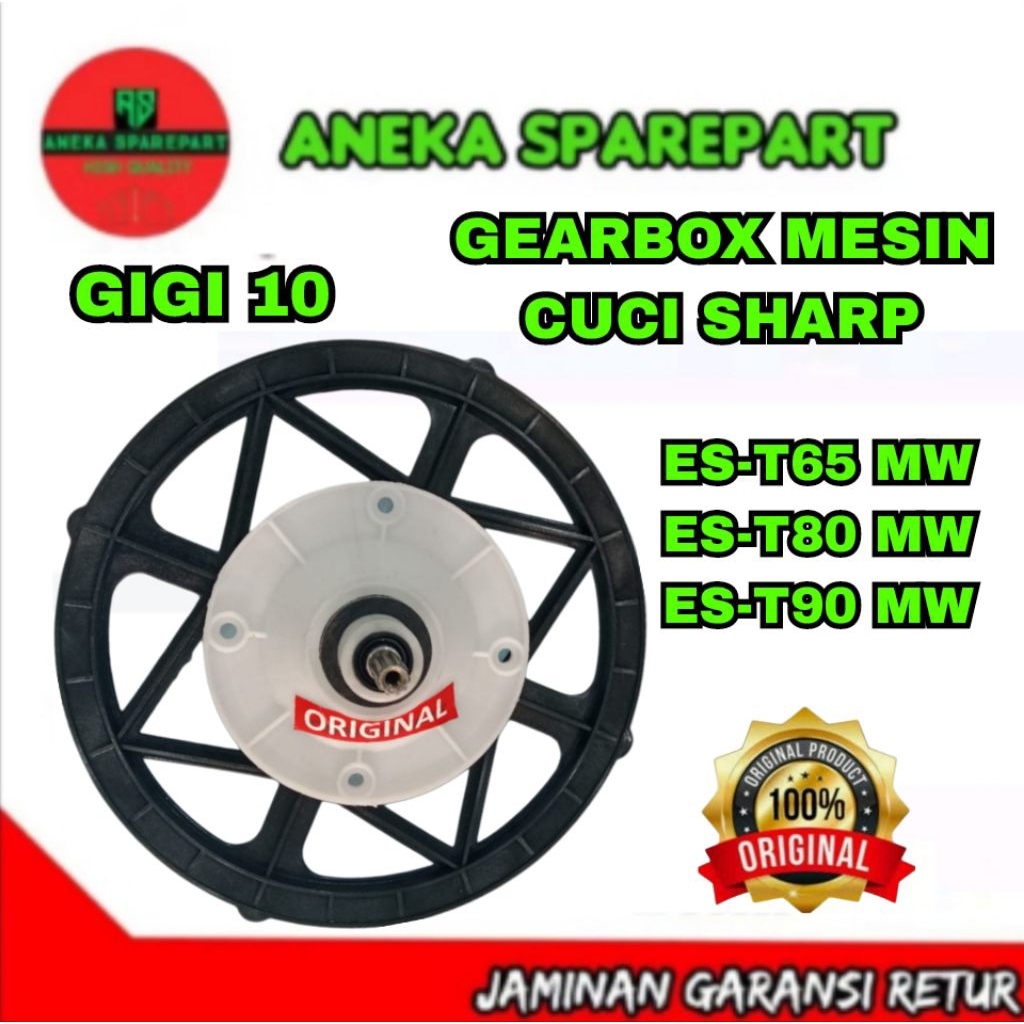 Gearbox mesin cuci sharp ES T65MW, ES T80MW, ES T90MW gigi 10