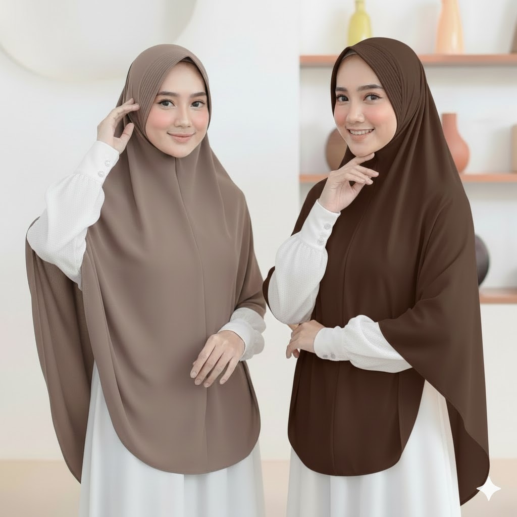 Khimar Jumbo XXL Bergo Instan – Jersey Tebal Adem, Tidak Menerawang
