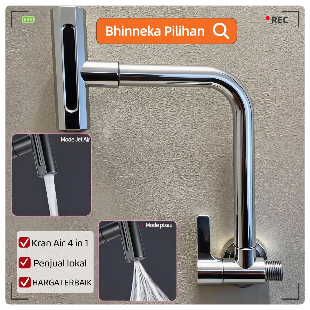 KRAN AIR TERJUN 4 MODE MODEL TEMBOK/KRAN SINK TEMBOK WASTAFEL/KRAN SINK TEMBOK AIR TERJUN/KRAN SINK 