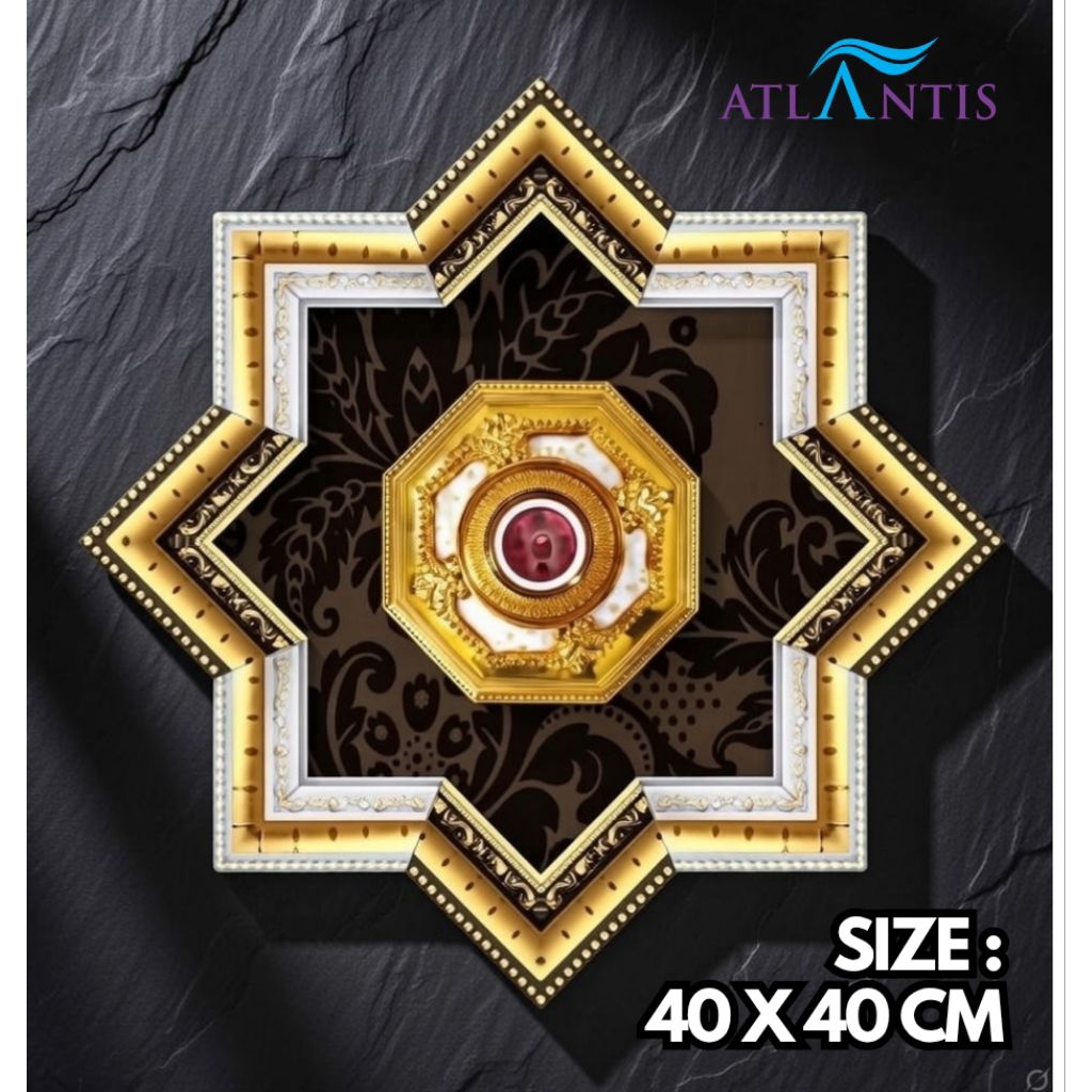 ornamen lampu plafon pvc gypsum ukuran 40 x 40 cm
