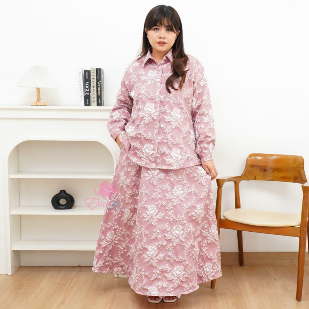 Jumbo setelan / one set / rok Ranesha fukuro jaguard ld 120 130 140 cm