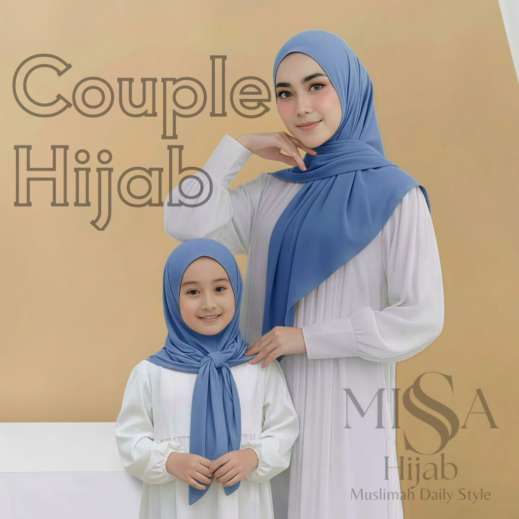 [Missa Hijab] Hijab Instan Couple Ibu & Anak Model Segitiga Bahan Jersey Premium|Hijab Pasangan Ibu 