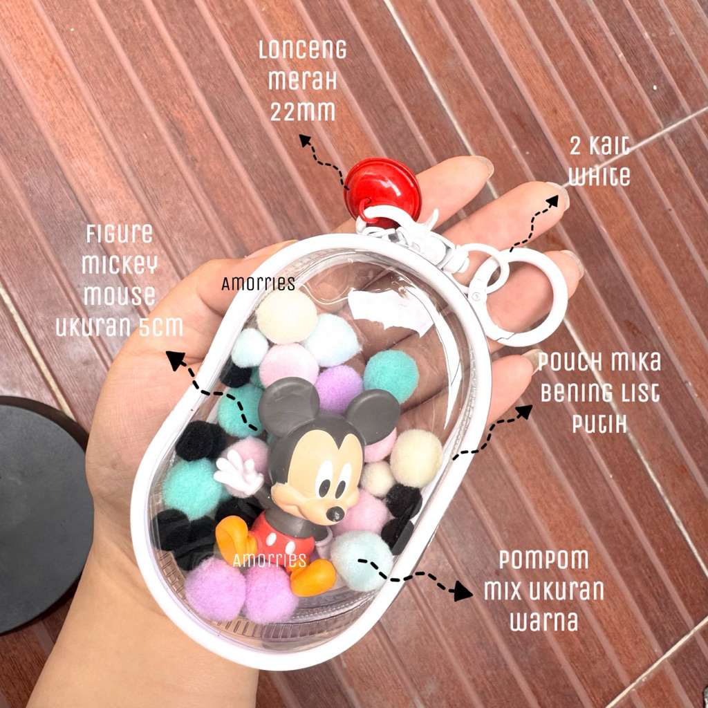 Disney Mickey Mouse Donald Duck Pooh figure pouch lucu aksesoris tas Disney