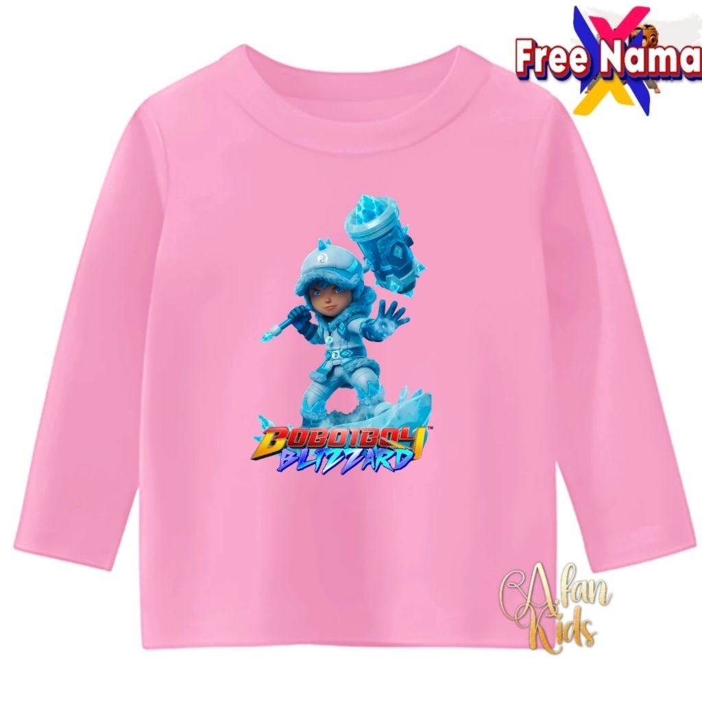 baju boboiboy blizzard kaos anak lengan panjang