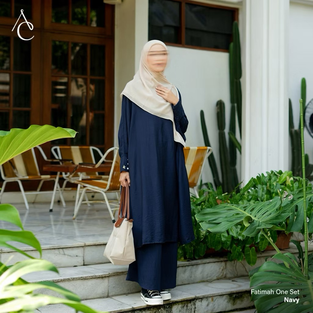 Preloved Alur Cerita Fatimah One Set Polo Linen Batwing