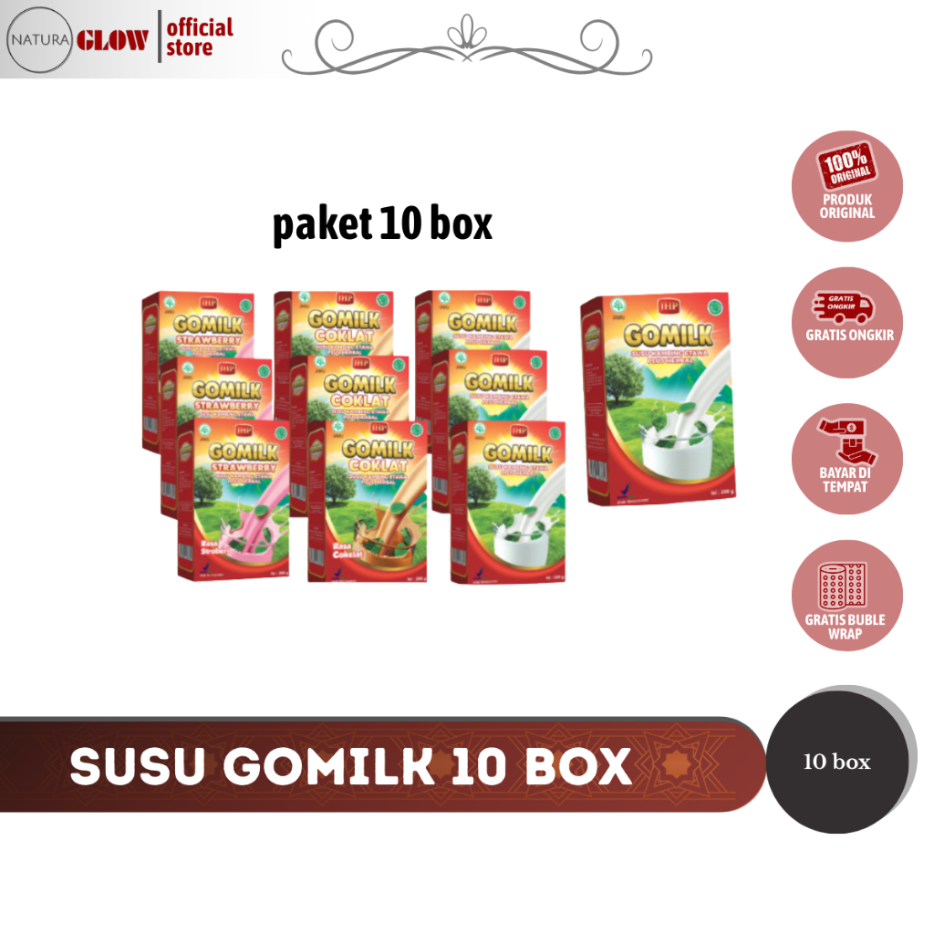 PAKET 10 BOX GOMILK + | paket reseller gomilk | bisa mix varian | original bariklana 100%