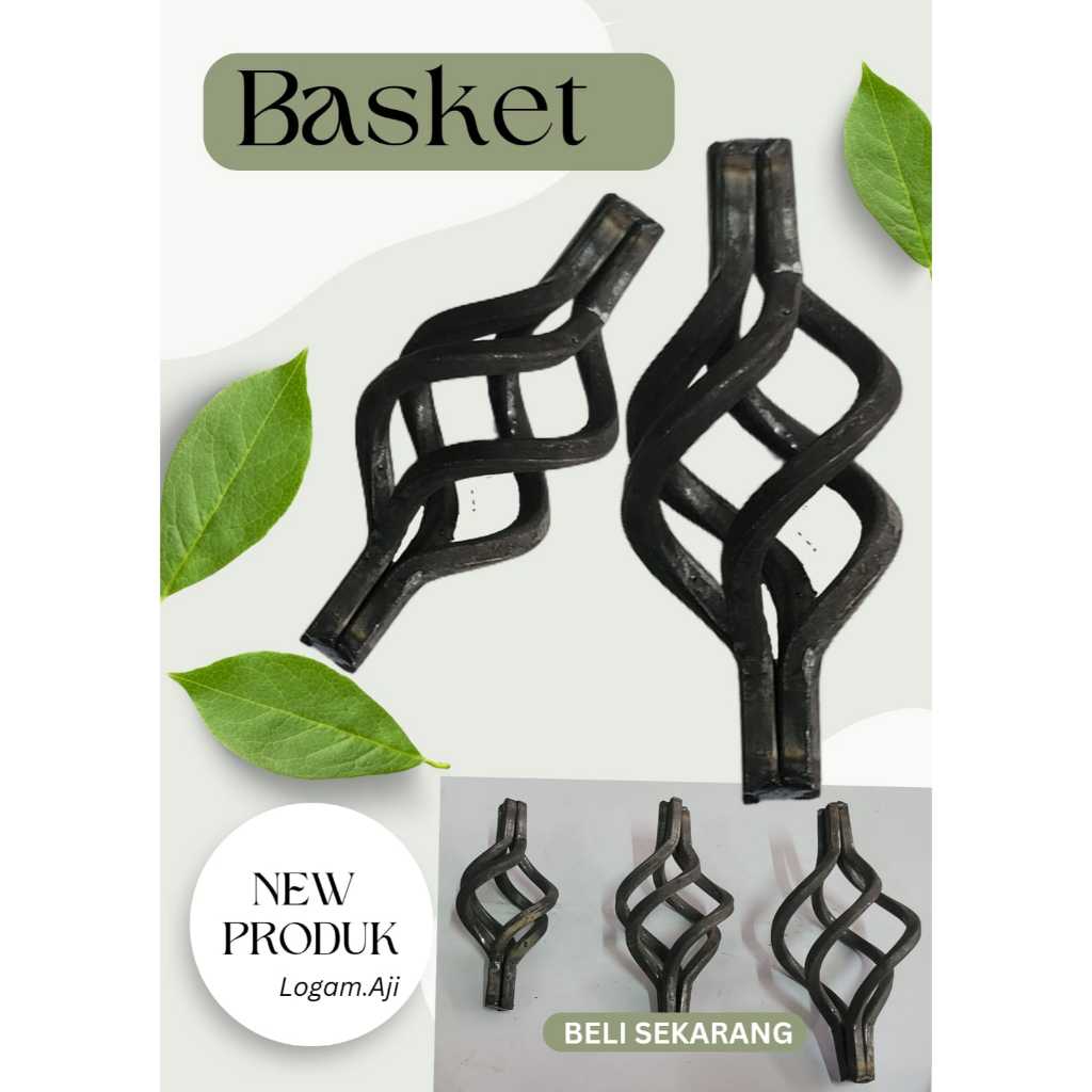 BASKET BESAR/NANAS BESAR/ORNAMENT PAGAR BESI