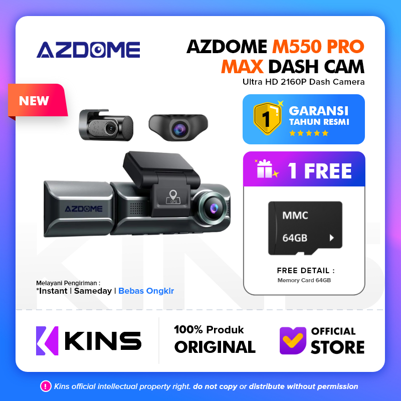 Azdome M550 - M550 PRO - M550 MAX 4K 3 Kamera WiFi SuperCapacitor GPS Dashcam Car DVR dasch cam mobi