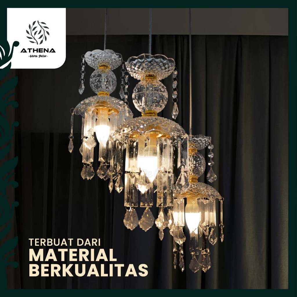 Lampu Gantung Hias Mewah Kristal Mutiara Dekorasi Rumah Minimalis Modern | Lampu Hias Langit-langit 
