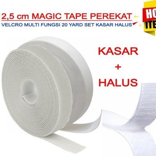 1 SET HALUS DAN KASAR VELCRO MAGIC TAPE 1 INCH 2,5 CM / Perekat Velcro