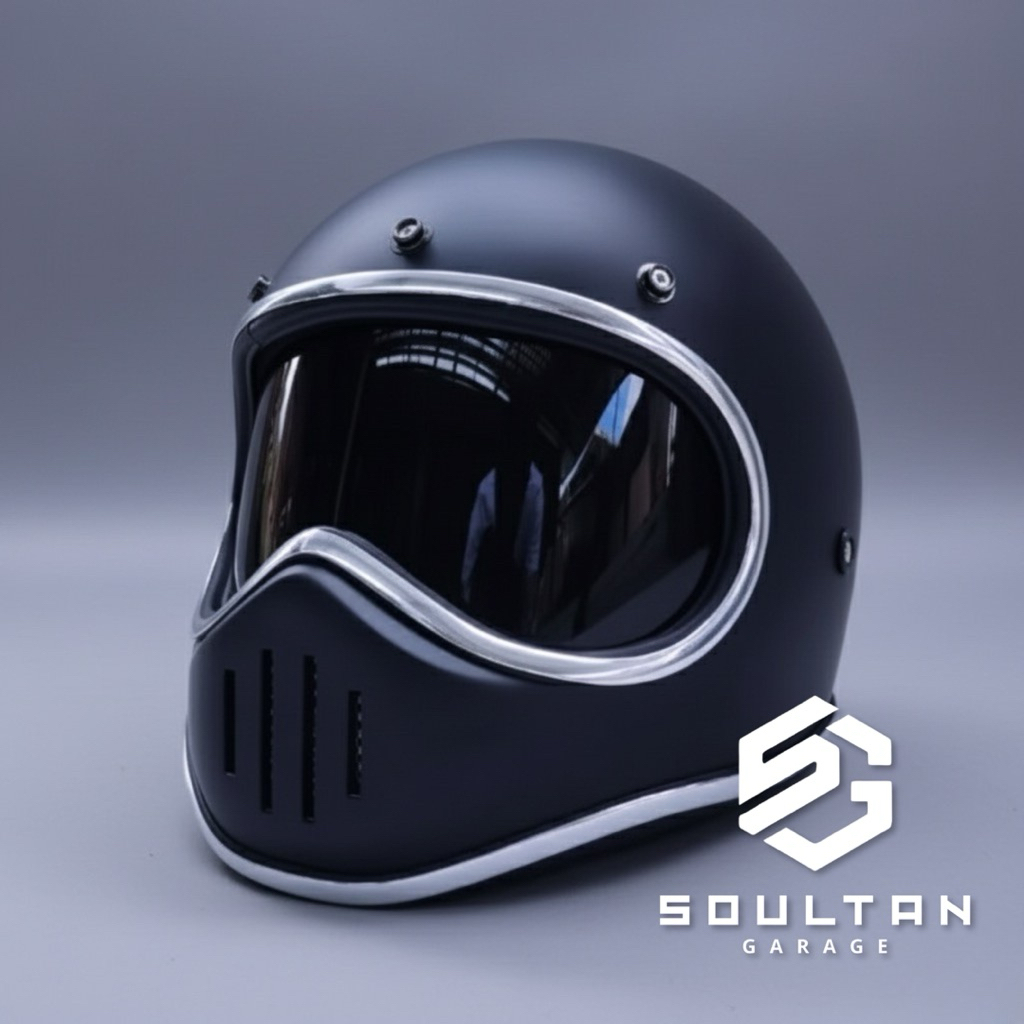 helm custom retro Full Black