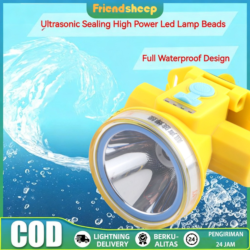 Lampu Depan Selam Senter Lampu Depan LED 50Watt Lampu Depan Super Terang Lampu Depan Berkemah Memanc