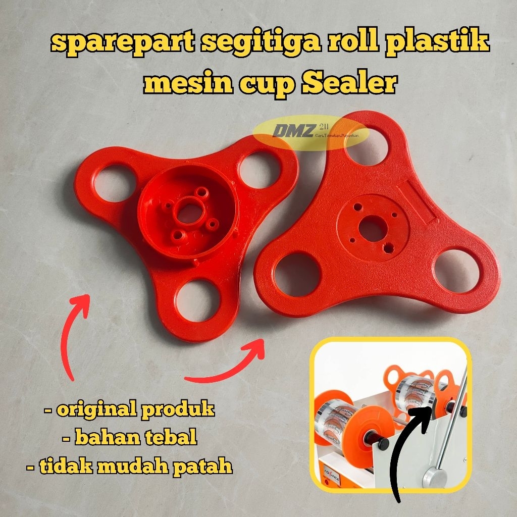 segitiga penyangga roll plastik mesin cup Sealer Original produk harga untuk (1 set)