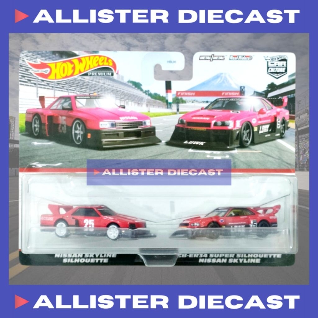 PREMIUM 2 PACK Hot Wheels Nissan Skyline Silhouette LBWK Hot Wheels LB ER34 Super Silhouette Nissan 