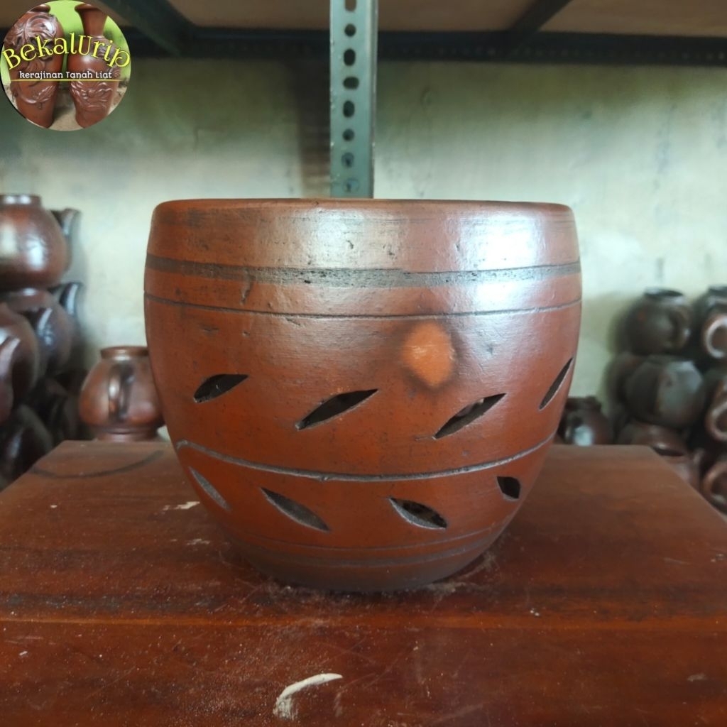 Pot bunga manis D20cm gerabah tanah liat