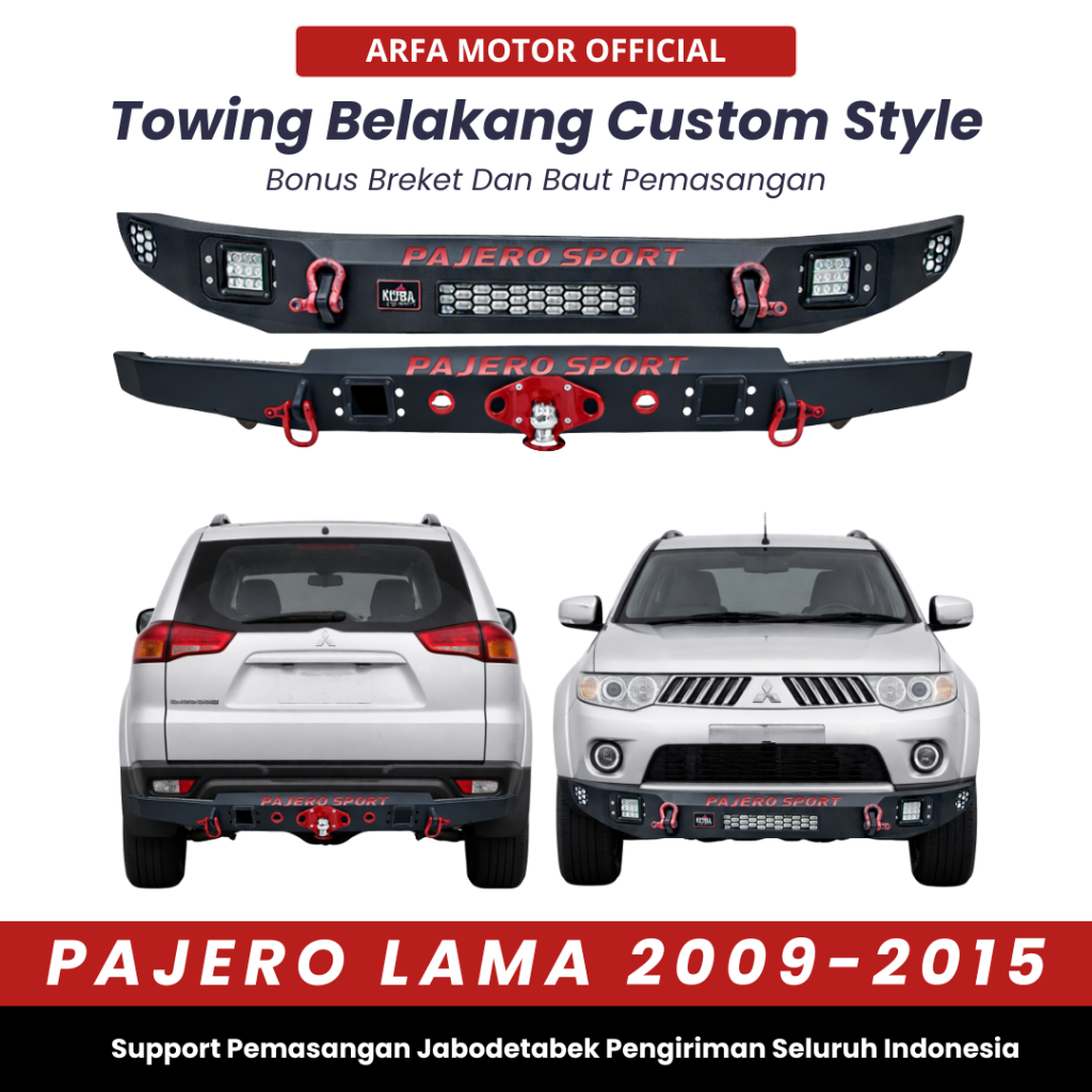 Paket Tanduk Depan Towing Belakang Custom Pajero 2009 2010 2011 2012 2013 2014 2015 Pengaman Bemper
