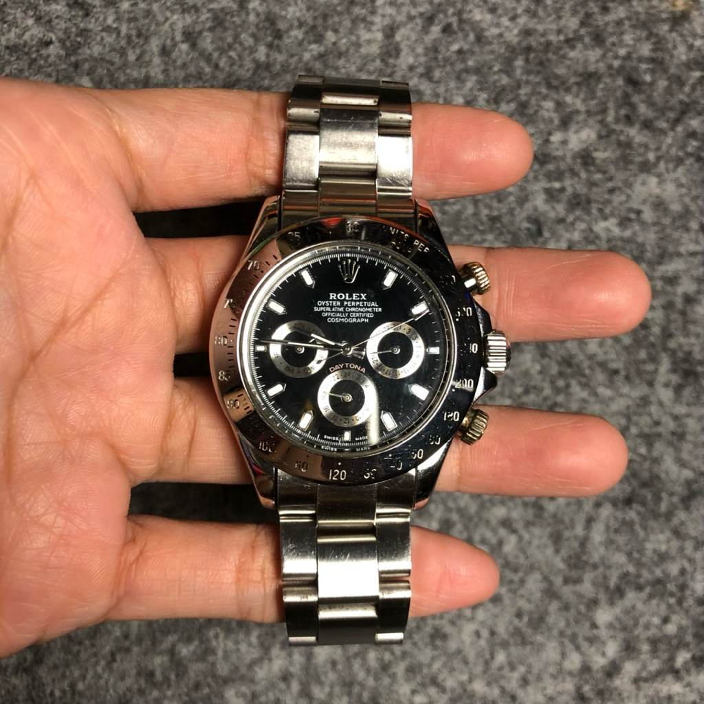 Jam tangan second rolex hitam premium