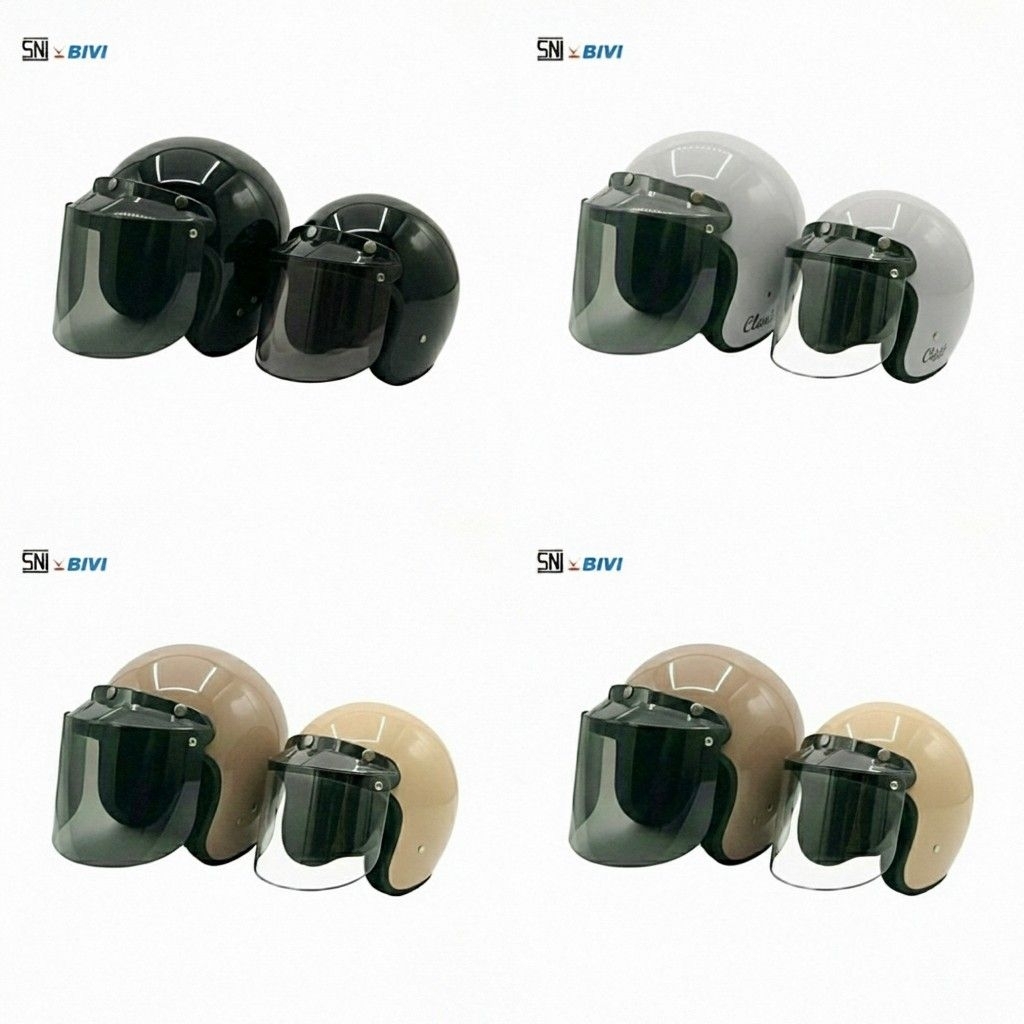 HELM RETRO - HELM BIVI BOGO Classic SNI Half Face Pria Wanita
