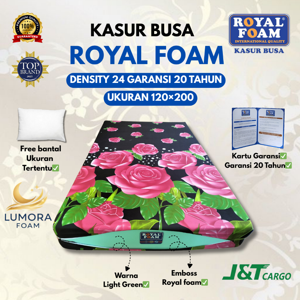 Kasur Busa Royal Foam D24 Premium Ukuran 120x200 Bergaransi Anti Kempes