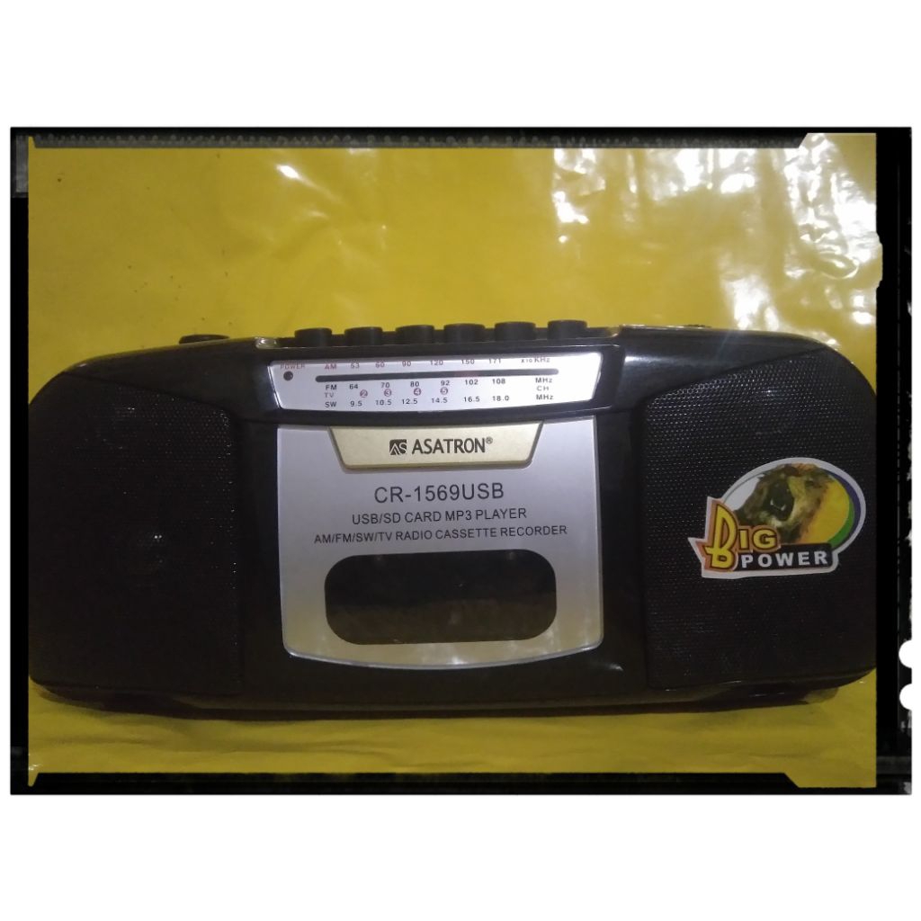 Tape compo radio kaset usb sdcard Asatron CR-1569 usb second PReloved minus baca deskripsi
