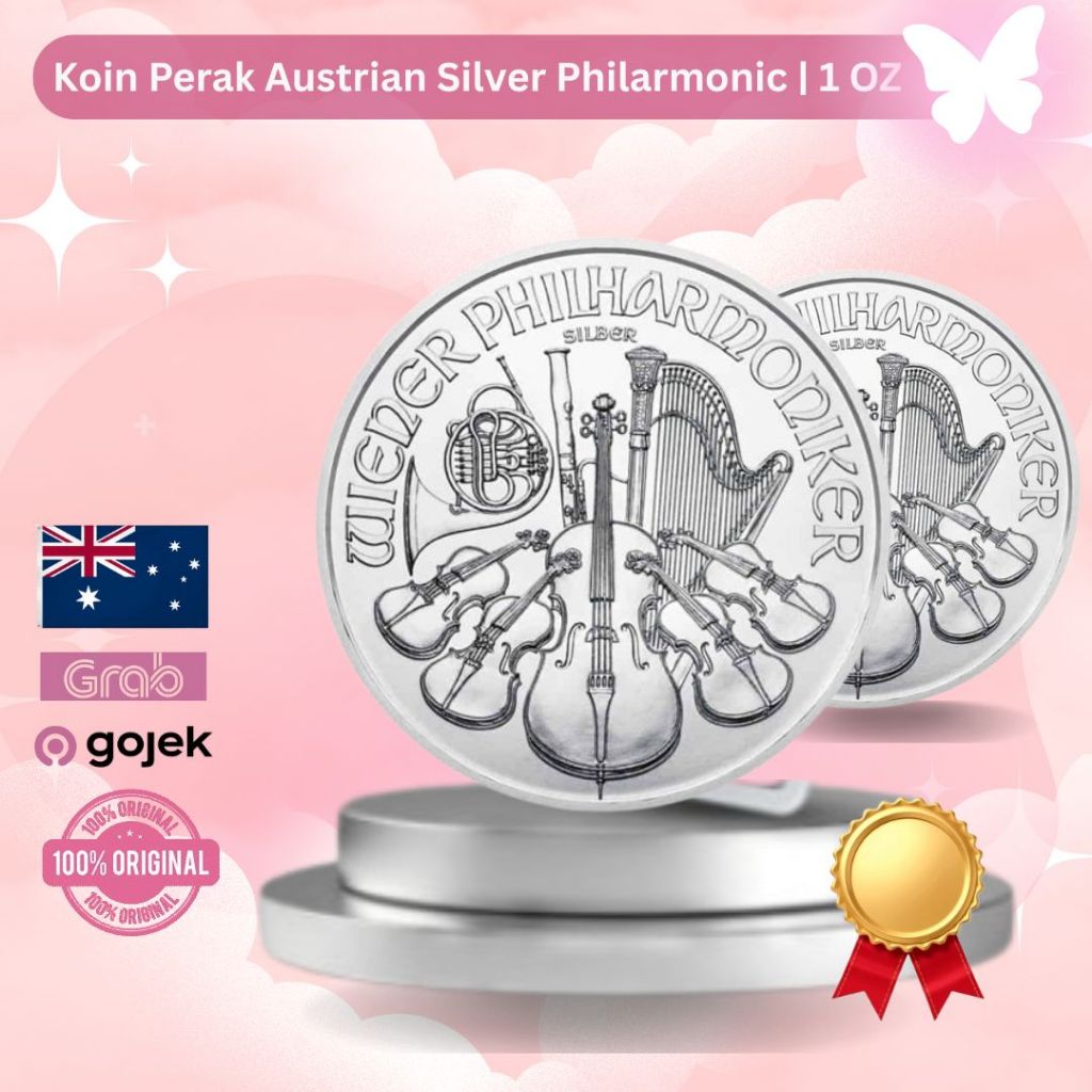Koin Perak Austrian Silver Philarmonic | 1 OZ 1 Troy (31.1 gram)  99.999 murni - 100% ORIGINAL