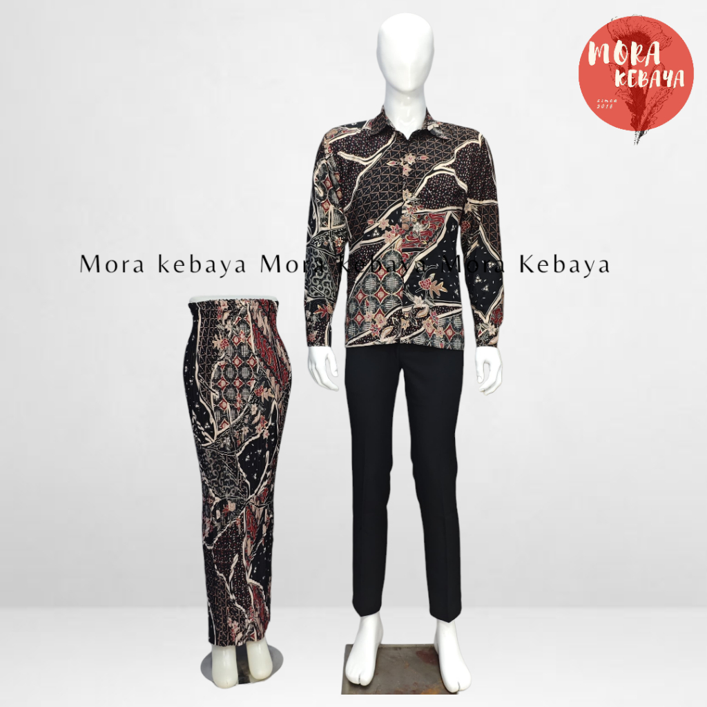 Batik couple/kemeja batik/rok batik/couple kemeja batik rok plisket hs maroon
