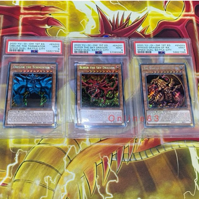 yugioh god cards set PSA 9 // speed duel :: battle city // secret rare psa9 // The Winged Dragon of 