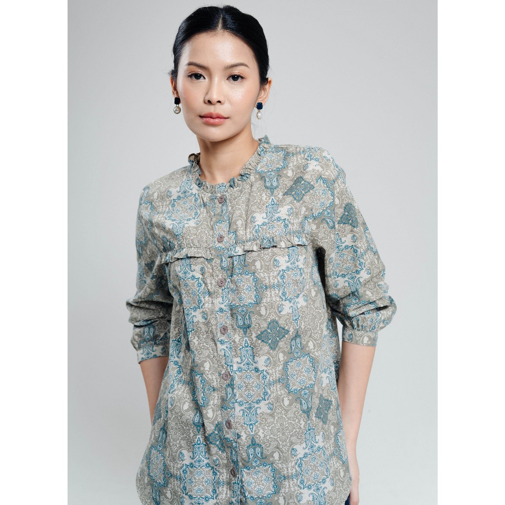 EXPAND Denta Blouse |Kemeja Wanita - Atasan Lengan Panjang