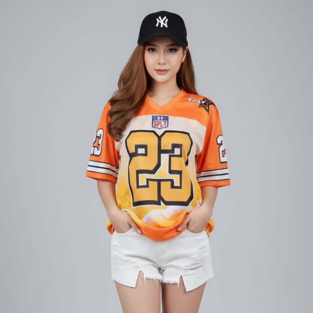 Jersey Merah Putih Streetwear Dewasa Tangan Pendek / Jersey Hockey Rugby / Jersey Vintage / Retro / 