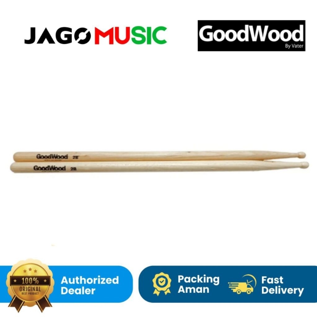 Stick Drum Goodwood by Vater GW2B 2B Drumsticks Wood Tip