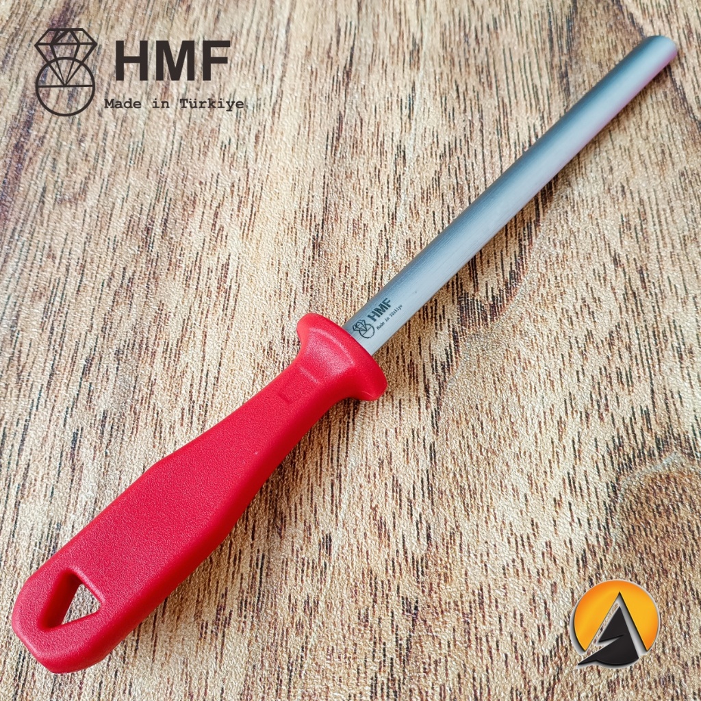 sharpening steel pengasah pisau hmf 20 cm oval merah made in turki original