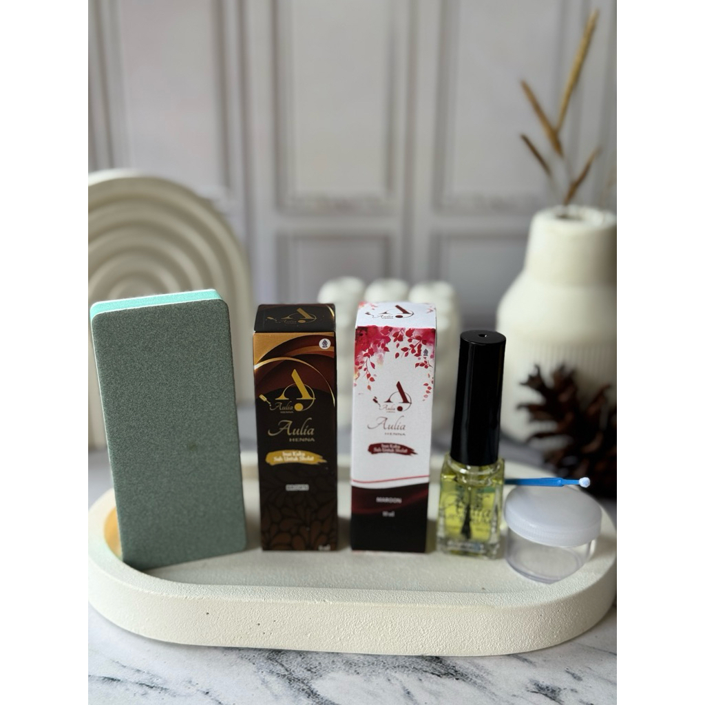 [PAKET OMBRE] Aulia Henna Ombre maroon+coklat | Maroon+hitam Inai Kuku kutek Kuku Pewarna Kuku Halal