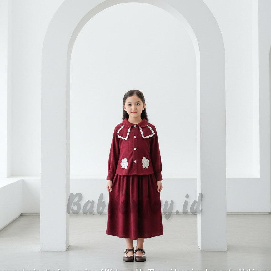 Baju Lebaran Anak Perempuan 2026 Stelan Tanggung 8-9Thn Satuset Bju Anak Lbaran Tunik Pakaian Ngaji 