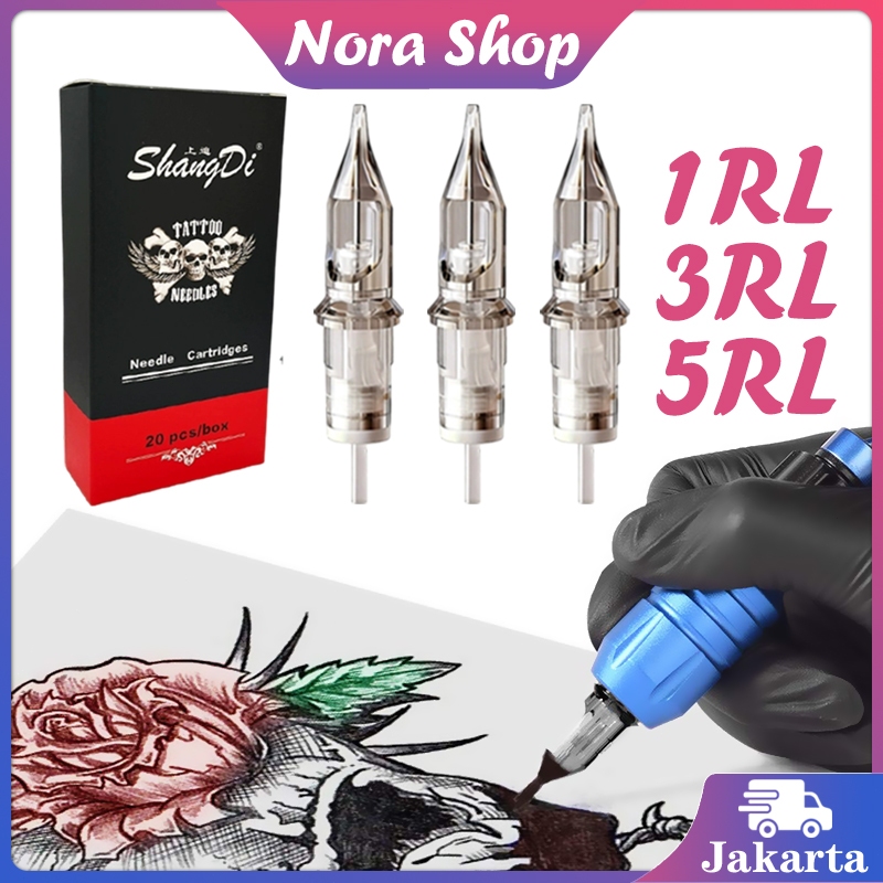 20Pcs 1/3/5RL Jarum Tatto Stainless 316 /Jarum Catridge Tatto Satu Kali Steril