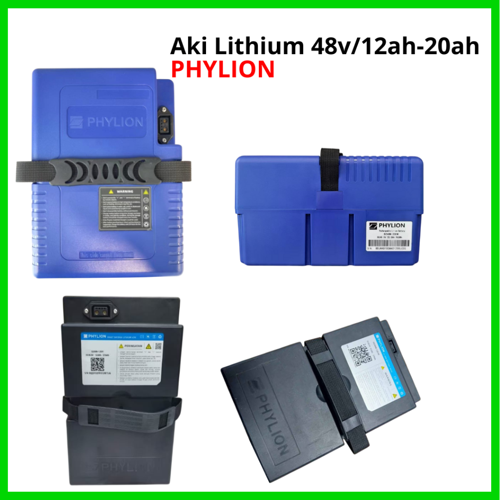 AKI LITHIUM Phylion SEPEDA LISTRIK 48V/12AH || Baterai Sepeda Listrik Garansi Ideal untuk Outdoor