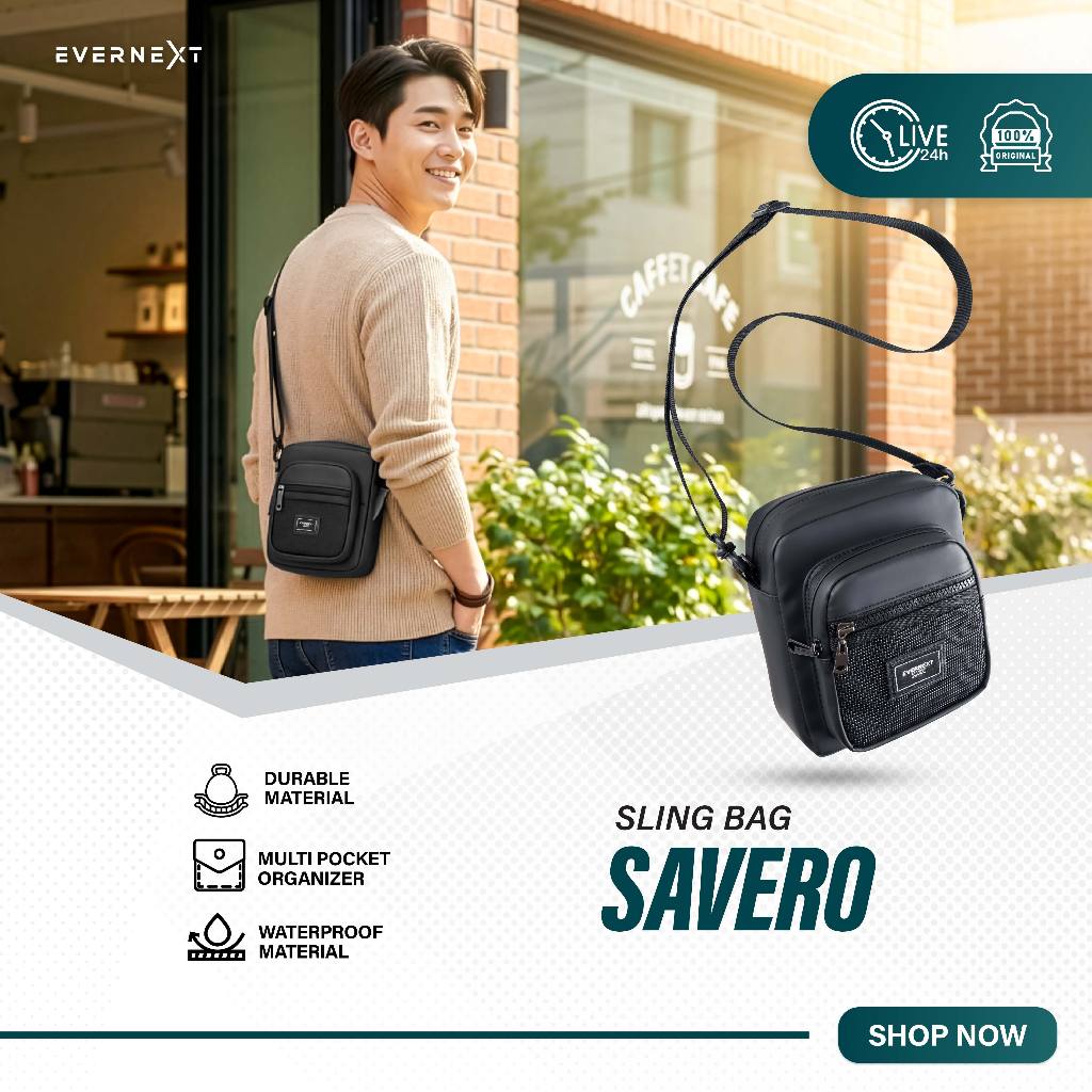 Evernext - Tas Selempang Pria Sling Bag Pria Anti Air Tas Slempang Savero Mini Waterproof Pria