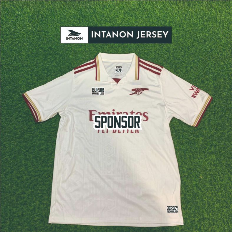 INTANON - Jersey Arsenal Retro 3rd Third Putih Musim 2025/2026 Terbaru Grade Ori