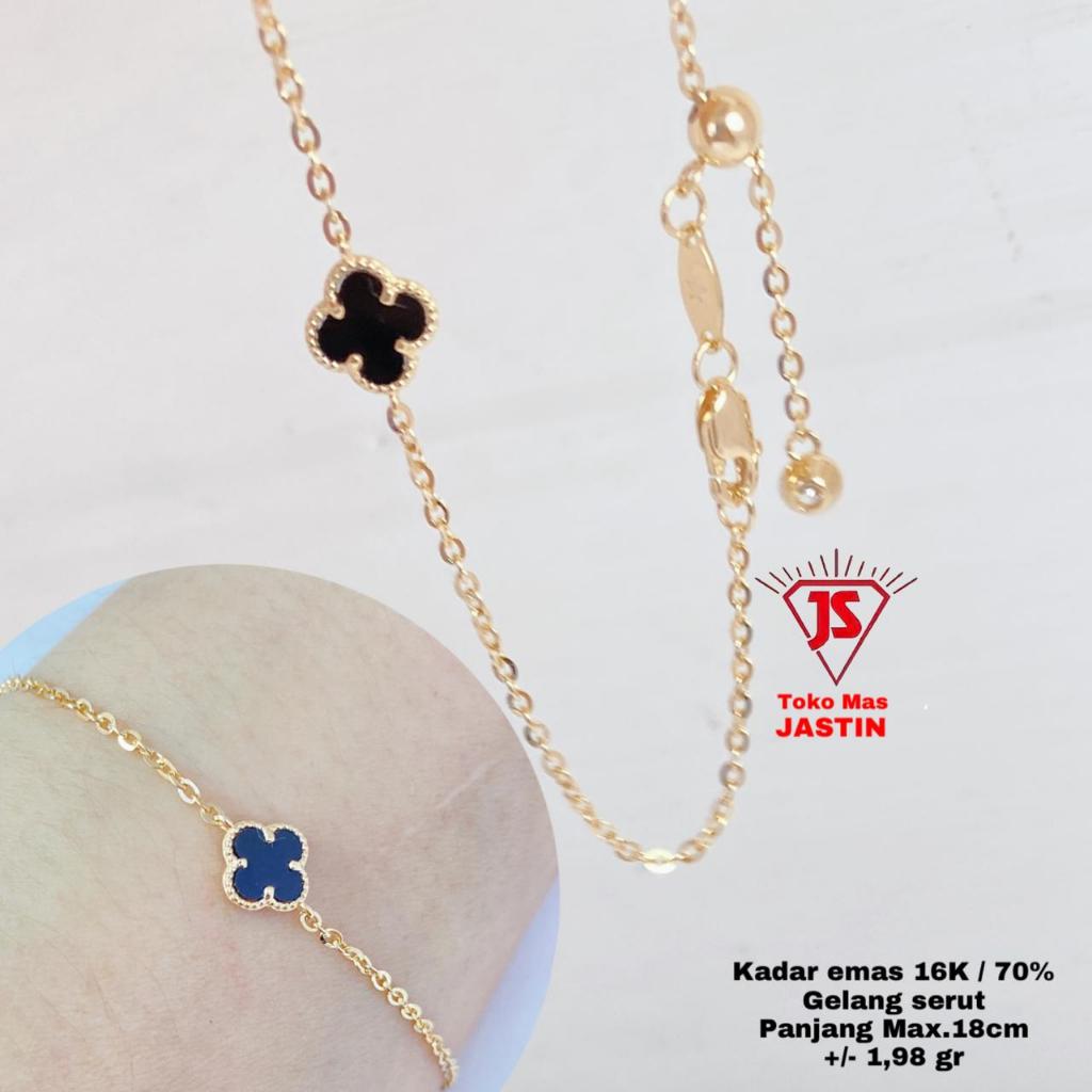 gelang serut new vc hitam emas 70% /16k