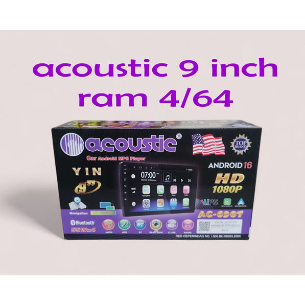 PROMO Android Acoustic 9 Inchi Ram 4/64 QLED CARPLAY HEAD UNIT ANDROID ACOUSTIC 9 inch RAM 4/64 ANDR