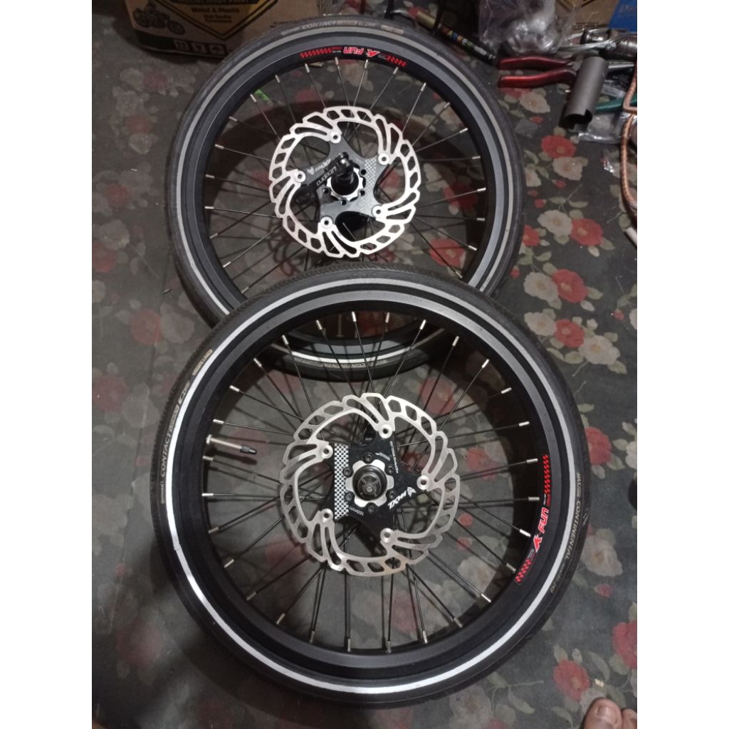 wheelset 16 plus Litepro Kfun disk ban panaracer sepeda lipat