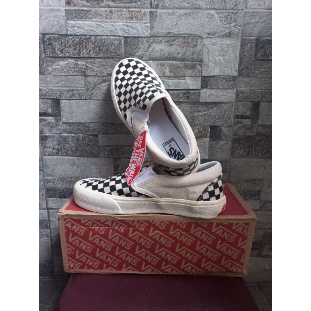 VANS ORI anak catur slip on baru new item reject sepatu sneakers