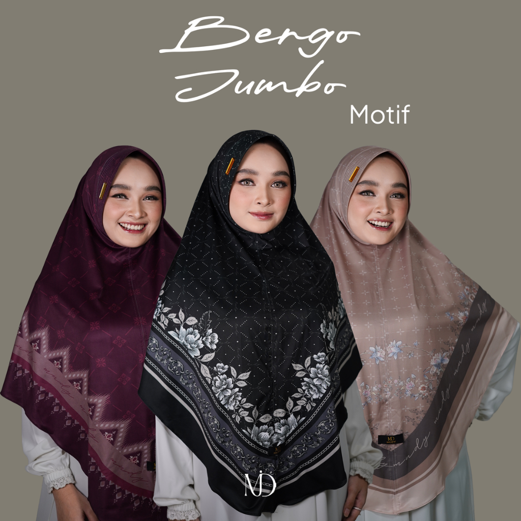 Jilbab Instan Daily Hijab Bergo Motif Jumbo - Hijab Besar Motif