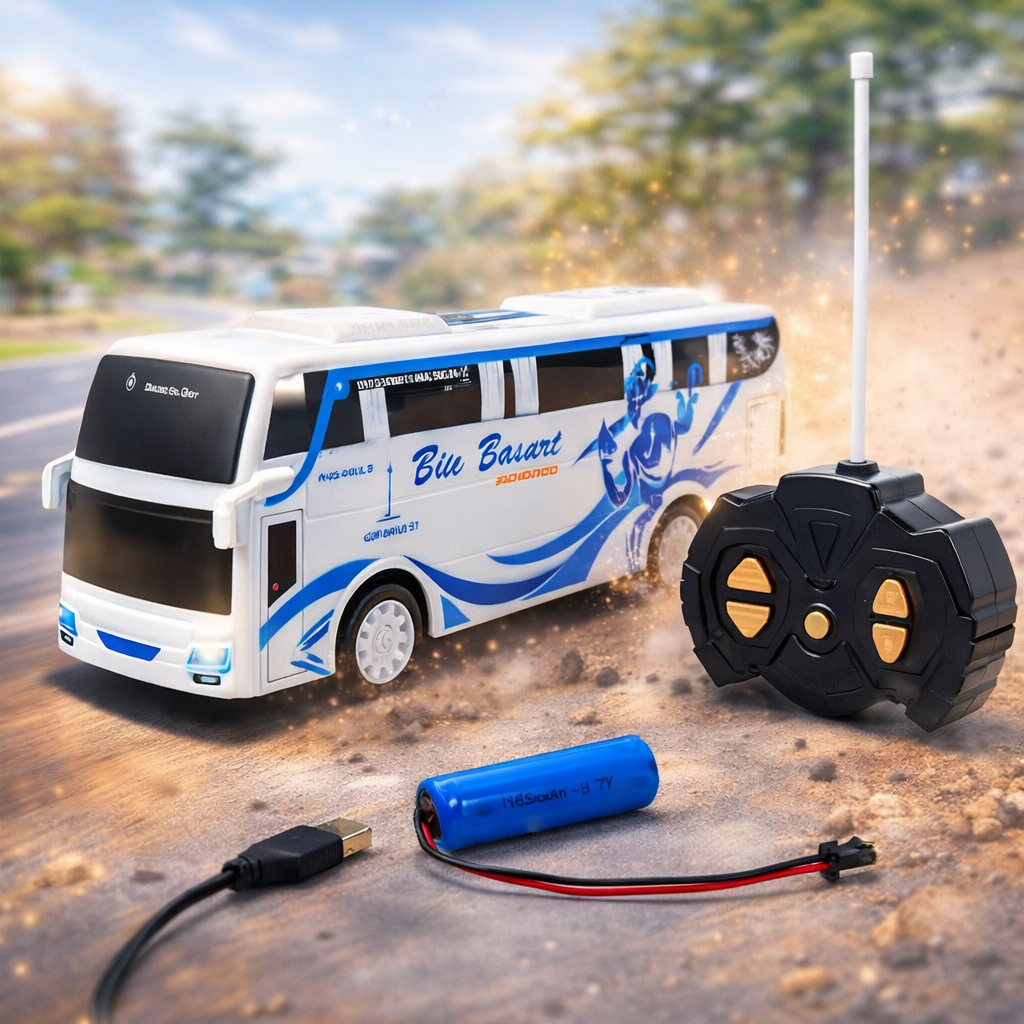 VALLPLAY RC BUS BASURI BESAR /31CM BUS TELOLET MUSIK / BIS TELOLET REMOTE CONTROL