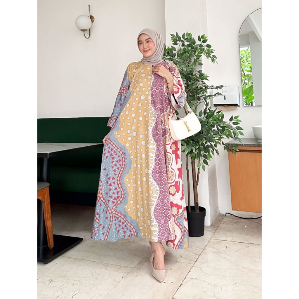 Gamis Abaya Batik Modern Bahan Premium All Size (Jumbo)