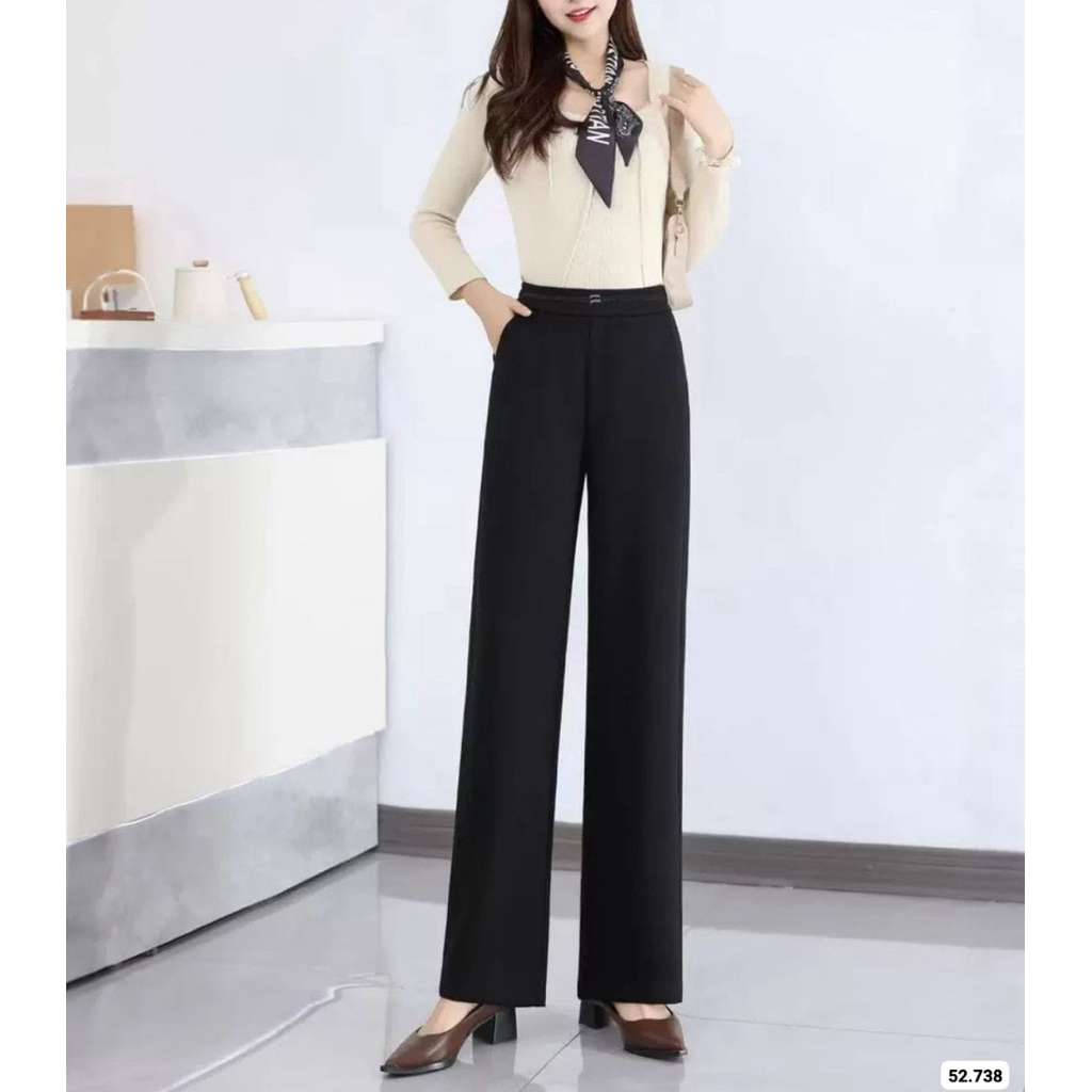 Celana kulot Zara lookalike/celana kulot hitam/celana kulot bahan premium/celana kulot hitam import 