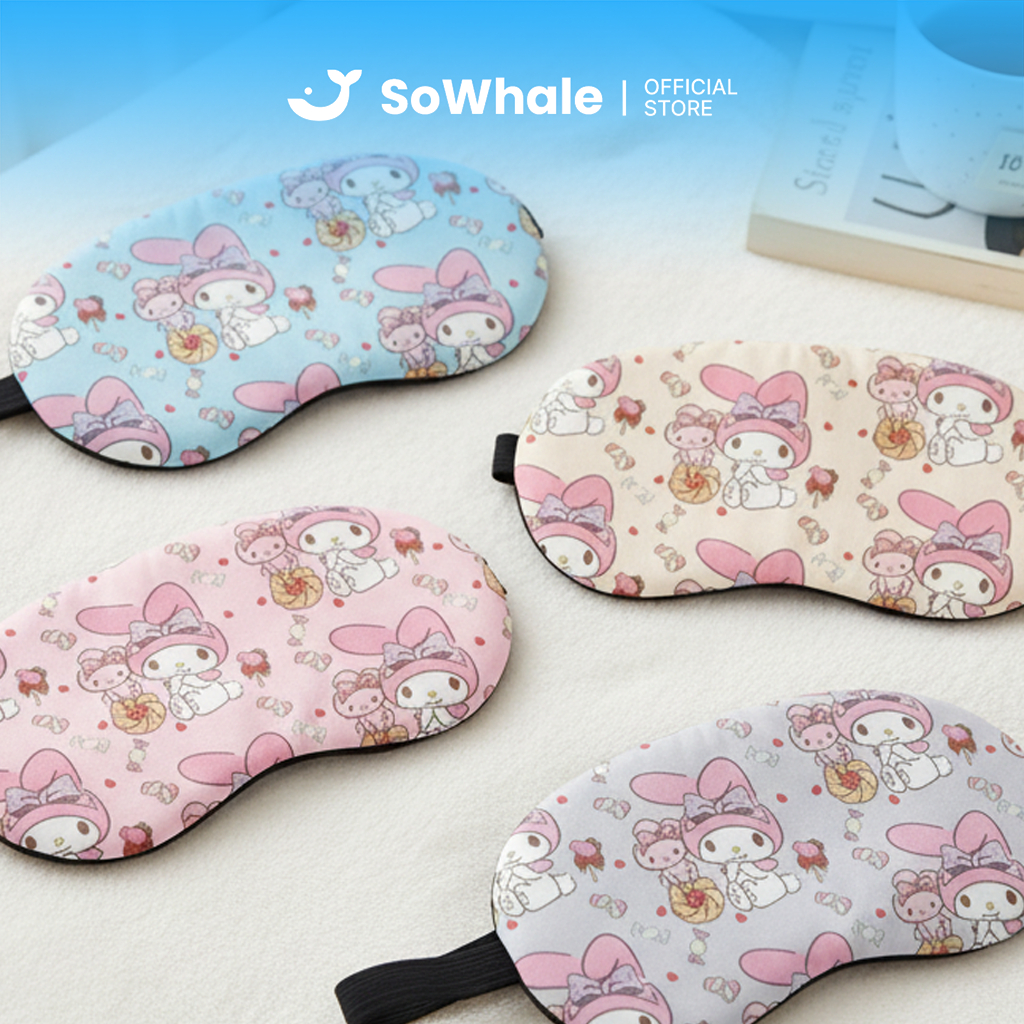 Penutup Mata Kain Lembut Cinnamoroll Eye Mask Sleeping Mask Unisex untuk Tidur & Traveling
