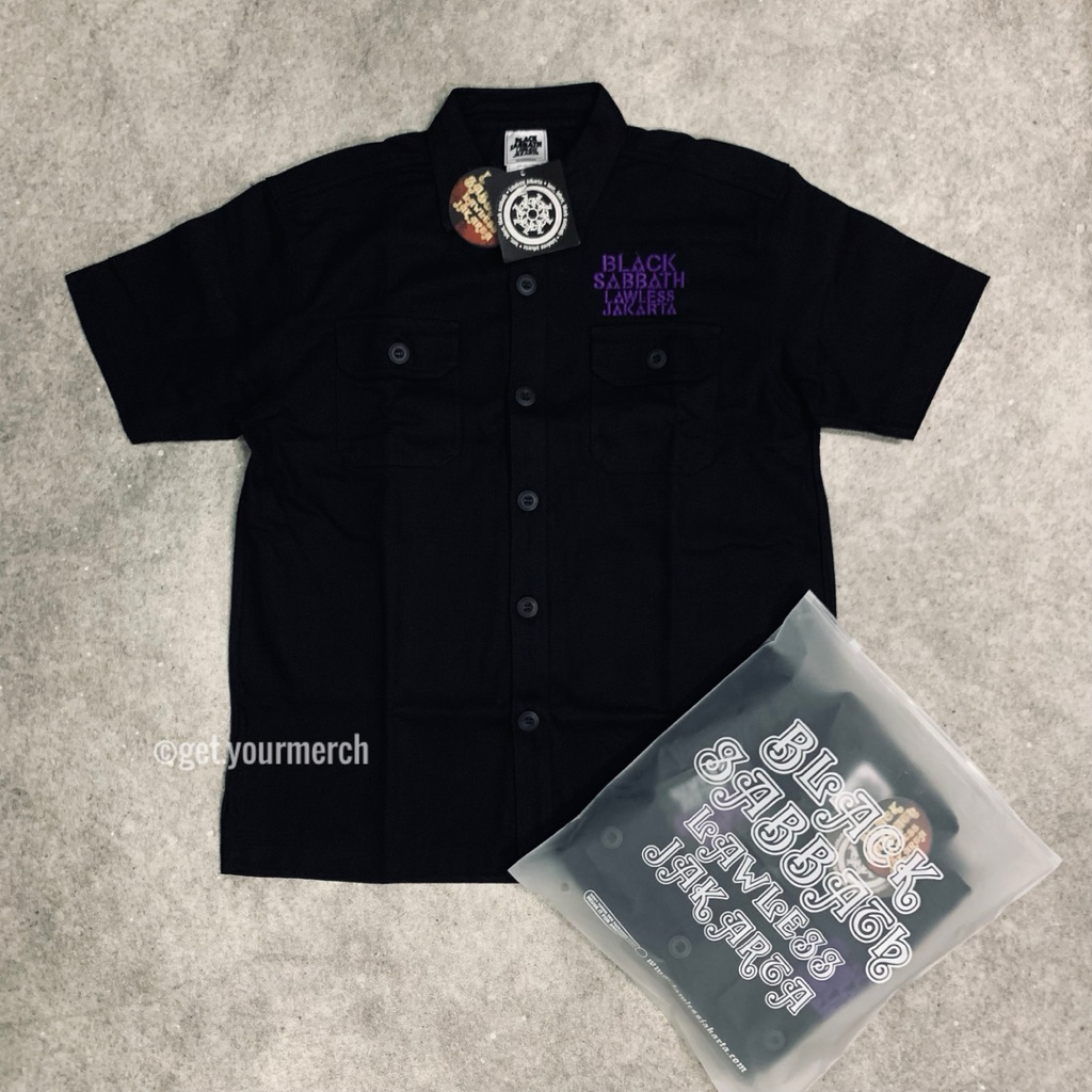 Black Sabbath x Lawless Jakarta - Never Say Die Logo Type Workshirt - Black